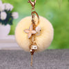 Metal Diamondencrusted Love Fur Ball Women's Car Keychain Bag Pendant