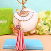 Metal Diamondencrusted Love Fur Ball Women's Car Keychain Bag Pendant