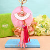 Metal Diamondencrusted Love Fur Ball Women's Car Keychain Bag Pendant