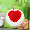 Metal Diamondencrusted Love Fur Ball Women's Car Keychain Bag Pendant