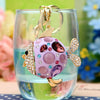 Metal Dolphin Creative Keychain With Diamond Encrusted For Women's Bags