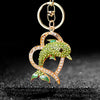 Metal Dolphin Creative Keychain With Diamond Encrusted For Women's Bags