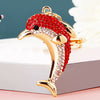 Metal Dolphin Creative Keychain With Diamond Encrusted For Women's Bags