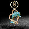 Metal Dolphin Creative Keychain With Diamond Encrusted For Women's Bags