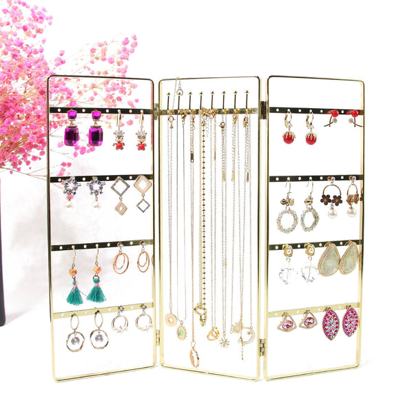 Metal Door Shape Wrought Iron Jewelry Display Rack For Earrings And Necklaces