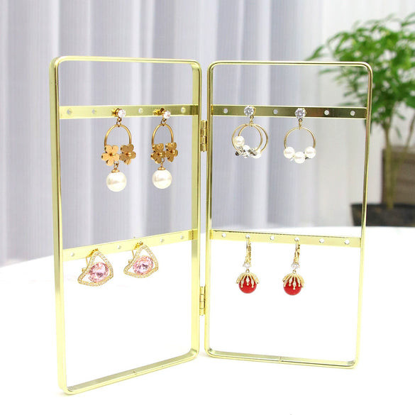 Metal Door Shape Wrought Iron Jewelry Display Rack For Earrings And Necklaces