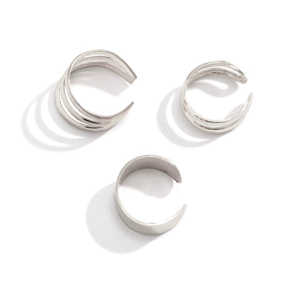 Metal Double Ring Geometric Electroplated Earrings For Women