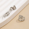Metal Double Ring Geometric Electroplated Earrings For Women