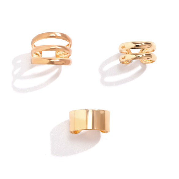 Metal Double Ring Geometric Electroplated Earrings For Women