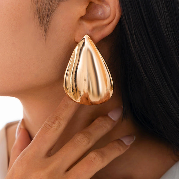 Metal Drop Shape Geometric Minimalist Electroplated Women's Earrings