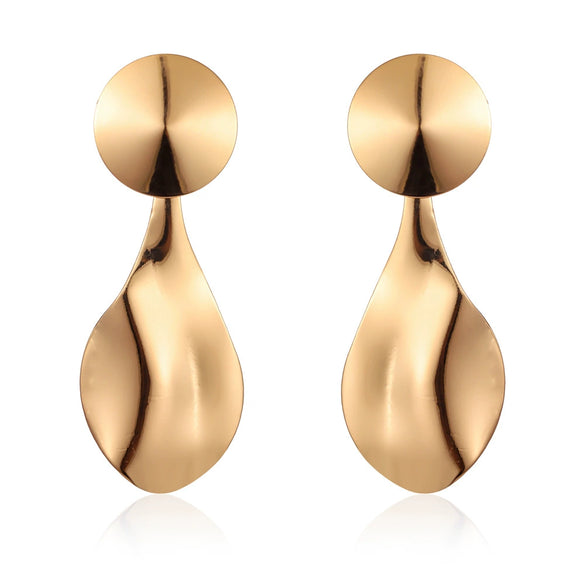 Metal Drop Shape Gold Plated Women's Earrings