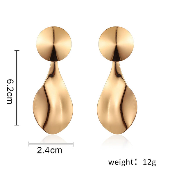 Metal Drop Shape Gold Plated Women's Earrings