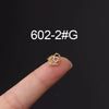 Metal Ear Bone Nail Set With Color Zircon Screw Ball Fine Needle Electroplated Flowers Piercing Earrings