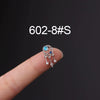Metal Ear Bone Nail Set With Color Zircon Screw Ball Fine Needle Electroplated Flowers Piercing Earrings