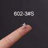 Metal Ear Bone Nail Set With Color Zircon Screw Ball Fine Needle Electroplated Flowers Piercing Earrings