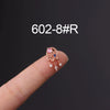 Metal Ear Bone Nail Set With Color Zircon Screw Ball Fine Needle Electroplated Flowers Piercing Earrings