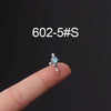 Metal Ear Bone Nail Set With Color Zircon Screw Ball Fine Needle Electroplated Flowers Piercing Earrings