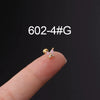 Metal Ear Bone Nail Set With Color Zircon Screw Ball Fine Needle Electroplated Flowers Piercing Earrings