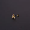 Metal Ear Bone Nail Set With Color Zircon Screw Ball Fine Needle Electroplated Flowers Piercing Earrings