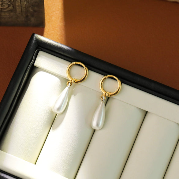 Metal Earrings Copper Geometric Style Brushed Electroplating Silver Water Drop Fivepointed Star Gold And Silver Contrasting Color For Women