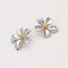 Metal Earrings Stainless Steel Big Flower Electroplated Design Women's