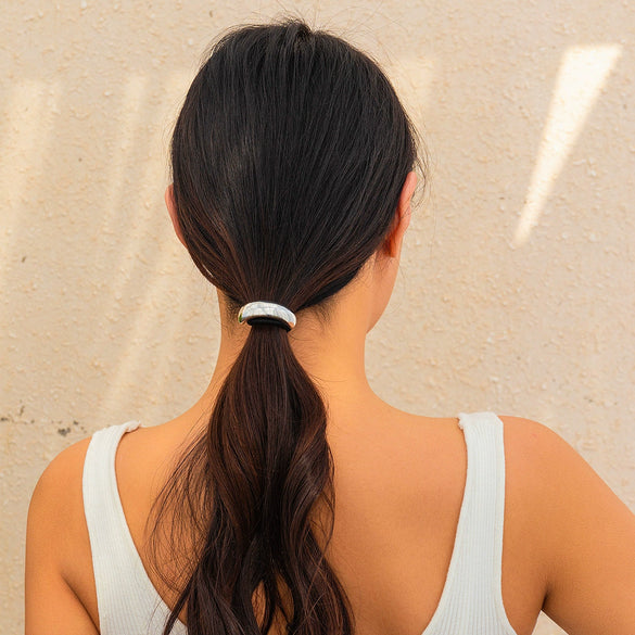 Metal Elastic Hair Ring Geometric Square Female Hair Accessories Alloy Electroplated