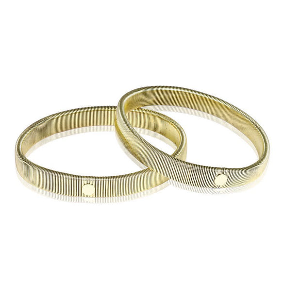 Metal Elastic Men's Bracelet With Geometric Style And Rose Gold Electroplating