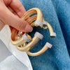 Metal Elastic Vertical Stripe Ring Bracelet Electroplated Fashion Geometric Hand Jewelry