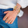 Metal Elastic Vertical Stripe Ring Bracelet Electroplated Fashion Geometric Hand Jewelry