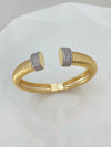 Metal Elastic Vertical Stripe Ring Bracelet Electroplated Fashion Geometric Hand Jewelry