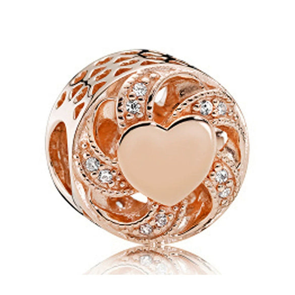 Metal Electroplated Crown Heart Pendant Loose Beads With Totem Pattern For Girls' Diy Beaded Accessories