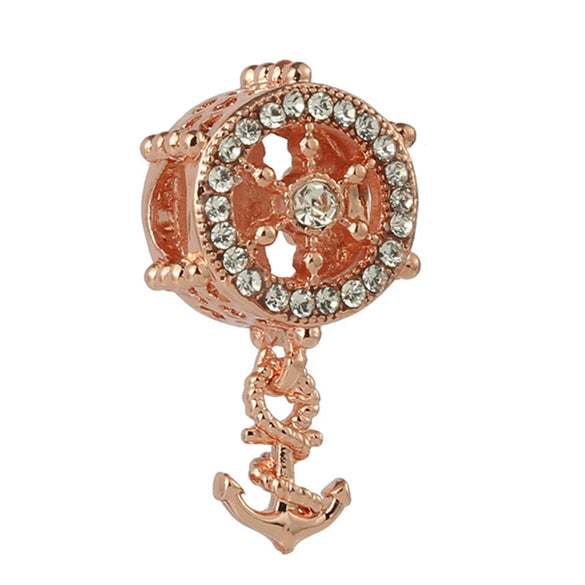 Metal Electroplated Crown Heart Pendant Loose Beads With Totem Pattern For Girls' Diy Beaded Accessories