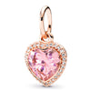 Metal Electroplated Crown Heart Pendant Loose Beads With Totem Pattern For Girls' Diy Beaded Accessories