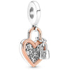 Metal Electroplated Crown Heart Pendant Loose Beads With Totem Pattern For Girls' Diy Beaded Accessories