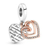 Metal Electroplated Crown Heart Pendant Loose Beads With Totem Pattern For Girls' Diy Beaded Accessories