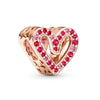 Metal Electroplated Crown Heart Pendant Loose Beads With Totem Pattern For Girls' Diy Beaded Accessories