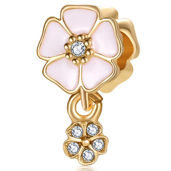 Metal Electroplated Diy Beads Bow Crown Spring Flowers Accessories Bracelet Necklace