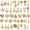 Metal Electroplated Diy Beads Bow Crown Spring Flowers Accessories Bracelet Necklace