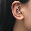 Metal Electroplated Elegant Inlaid Zircon Earrings With Stars And Letters Design