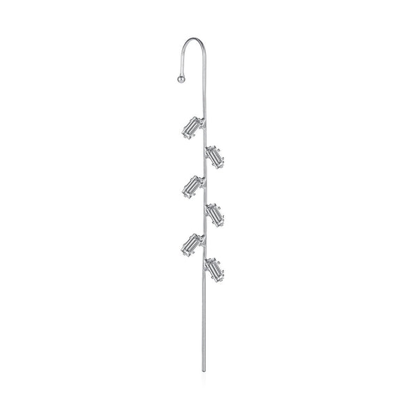 Metal Electroplated Elegant Inlaid Zircon Earrings With Stars And Letters Design