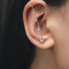 Metal Electroplated Elegant Inlaid Zircon Earrings With Stars And Letters Design