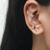 Metal Electroplated Elegant Inlaid Zircon Earrings With Stars And Letters Design