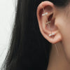 Metal Electroplated Elegant Inlaid Zircon Earrings With Stars And Letters Design