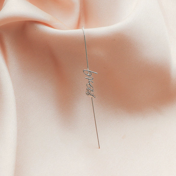 Metal Electroplated Elegant Inlaid Zircon Earrings With Stars And Letters Design