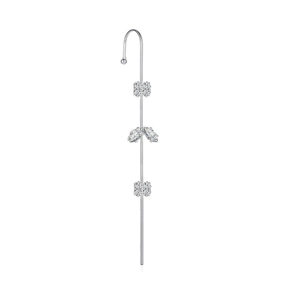 Metal Electroplated Elegant Inlaid Zircon Earrings With Stars And Letters Design
