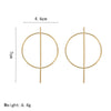 Metal Electroplated Geometric Hollow Circle Long Exaggerated Earrings Fashion Jewelry