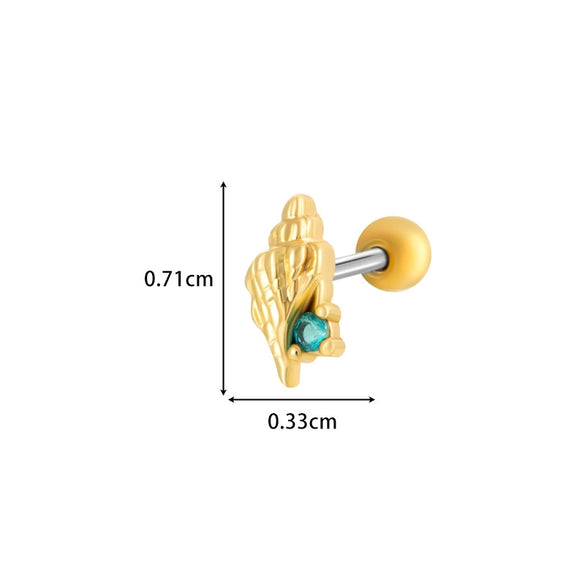 Metal Electroplated Love Bow Spider Conch Flower Style Women's Niche Earrings With Copper Inlaid Zircon