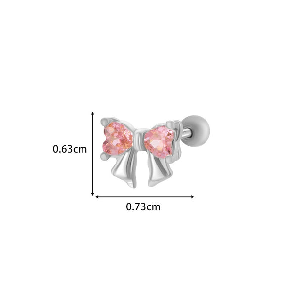 Metal Electroplated Love Bow Spider Conch Flower Style Women's Niche Earrings With Copper Inlaid Zircon
