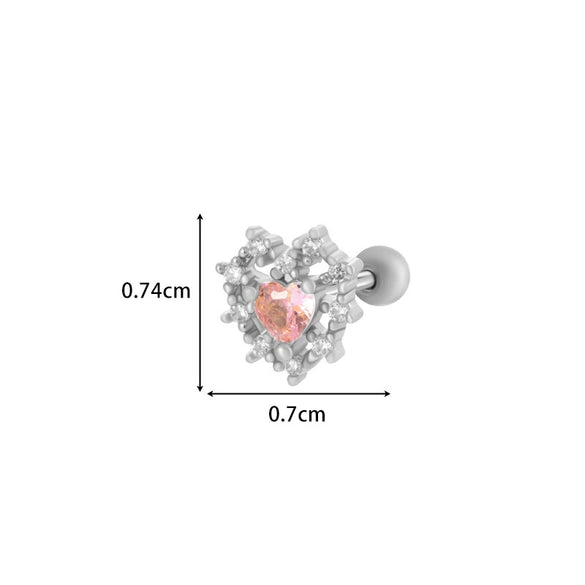 Metal Electroplated Love Bow Spider Conch Flower Style Women's Niche Earrings With Copper Inlaid Zircon