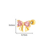 Metal Electroplated Love Bow Spider Conch Flower Style Women's Niche Earrings With Copper Inlaid Zircon